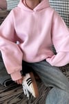 Pembe Kapüşonlu Kadın Sweatshirt SH264
