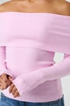 Pembe Madonna Yaka Basic Kadın Kazak SH265