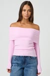 Pembe Madonna Yaka Basic Kadın Kazak SH265