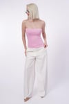 Pembe Straplez Basic Kadın Bluz Sh247