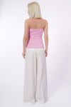 Pembe Straplez Basic Kadın Bluz Sh247