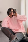 Pembe Triko Örme Kadın Kazak SH292