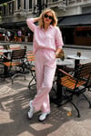 Pembe Uzun Kollu %100 Pamuk Müslim Gömlek Takım SH365