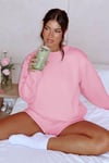 Pembe Uzun Kollu Basic Kadın Sweatshirt SH278