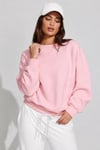 Pembe Uzun Kollu Basic Kadın Sweatshirt SH278