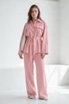 Pembe Uzun Kollu Oversize Kadın Takım SH338