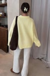 Sarı Bisiklet Yaka Oversize Triko Kazak SH173