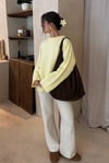 Sarı Bisiklet Yaka Oversize Triko Kazak SH173