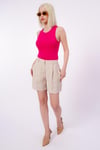 Seeh Bej Basic Kadın Şort SH246