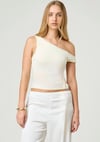 Seeh Beyaz Düşük Omuz Basic T-shirt Sh224