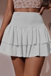 Seeh Beyaz Mini Katlı Etek Sh321
