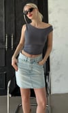 Seeh Füme Düşük Omuz Basic T-shirt Sh224