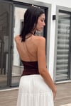 Seeh Kahverengi Boynu Bağlamalı Body Sh223