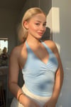 Seeh Mavi Boynu Bağlamalı Body Sh223