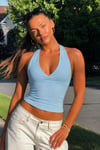 Seeh Mavi Boynu Bağlamalı Body Sh223