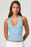 Seeh Mavi Boynu Bağlamalı Body Sh223