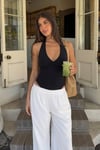 Seeh Siyah Boynu Bağlamalı Body Sh223