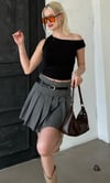 Seeh Siyah Düşük Omuz Basic T-shirt Sh224