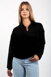 Siyah Basic Polo Yaka Kazak SH123