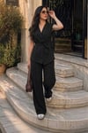 Siyah Basic Yelek Pantolon Takım Sh241