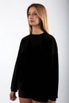 Siyah Bisiklet Yaka Basic Sweatshirt SH111