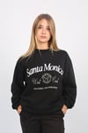 Siyah Bisiklet Yaka Oversize Desenli Sweatshirt SH115