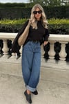 Siyah Bisiklet Yaka Oversize Triko Kazak SH173