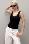 Siyah Dantelli Basic Kadın Atlet SH251