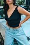 Siyah Degaje Yaka Kadın Body Sh221