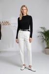 Siyah drape detaylı uzun kollu kadın bluz SH358