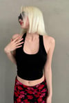 Siyah Halter Yaka Boyun Askılı Crop Top SH233