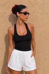 Siyah Halter Yaka Kadın Atlet SH361