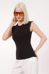Siyah Kadın Basic Slim Fit T-Shirt SH250