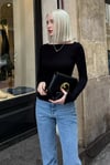 Siyah Kayık Yaka Uzun Kollu Body SH322
