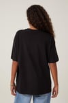 Siyah Kısa Kollu Oversize Basic Kadın T-Shirt SH281