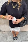 Siyah Kısa Kollu Oversize Basic Kadın T-Shirt SH281