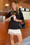 Siyah Kısa Kollu Oversize Basic Kadın T-Shirt SH281