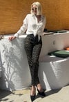 Siyah Leopar Palazzo Kadın Jean Pantolon SH175
