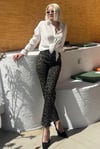 Siyah Leopar Palazzo Kadın Jean Pantolon SH175