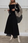 Siyah Madonna Yaka Basic Kadın Kazak SH265