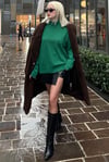 Siyah Mini Boy Kadın Deri Etek SH335