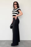 Siyah Örme Kadın T-shirt SH285