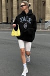 Siyah Oversize Kapüşonlu Kadın Sweatshirt SH129