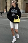 Siyah Oversize Kapüşonlu Kadın Sweatshirt SH129