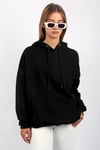 Siyah Oversize Kapüşonlu Sweatshirt SH114