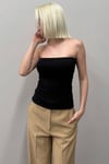 Siyah Straplez Basic Kadın Bluz Sh247