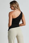 Siyah Tek Omuzlu Basic Kadın Body SH144