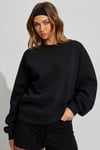 Siyah Uzun Kollu Basic Kadın Sweatshirt SH278