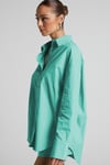 Turkuaz Oversize Basic Kadın Gömlek SH268