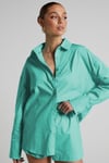 Turkuaz Oversize Basic Kadın Gömlek SH268